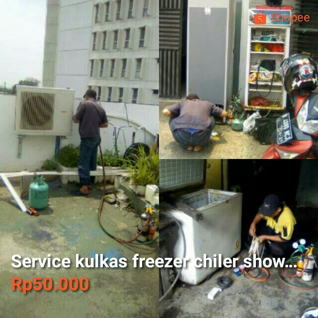 Service Kulkas freezer chiler showcase AC mesin cuci water Heater ice maker cool storage DKI Jakarta. Hub. 081806790134